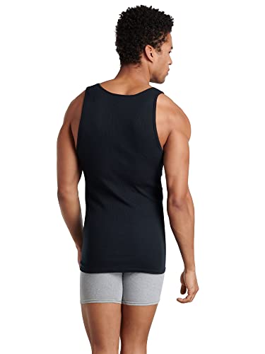Fruit of the Loom Men's Lightweight Active Cotton Blend Undershirts, Tank - 16 Pack - Black/Grey/White, Medium - image 3
