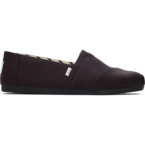 Image of TOMS Men's Alpargata Loafer Flat, Black /Black Recycled Cotton Canvas, 9