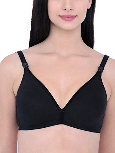 Image of Inner Sense Organic Cotton Bamboo Nursing Bra for Women I High Coverage Feeding Bra with Lace Detailing on Neckline I Non Padded Maternity Wear with Wirefree Design