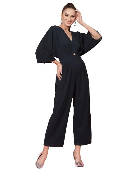 kassually jumpsuits for women Women Dark Green Kimono Sleeve Solid Jumpsuit-picture-53