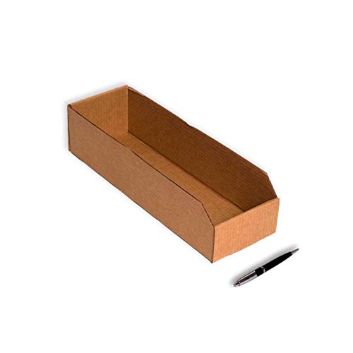 Pack 50 Gavetas de Cartón 400x130x100mm. Precinto no necesario. Automontable. Ideal para piezas pequeñas. Cartón Kraft.