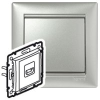 Prise HDMI Legrand Bticino Valena aluminium pour encastrement