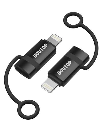 Image of BOUTOP [Apple MFi Certified USB C to Lightning Adapter 36W for Fast Charging Compatible with iPhone, iPad - [2 Pack, Black]