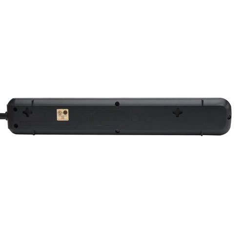 Surge Protector, LED, Black, 7 Outlets, NEMA 5-15R, 15 A, 120 V, NEMA 5-15P, 1.2 m