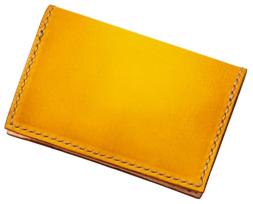 [paikaji leather南風] 牛革 名刺入れ イエロー 名刺約20枚収納
