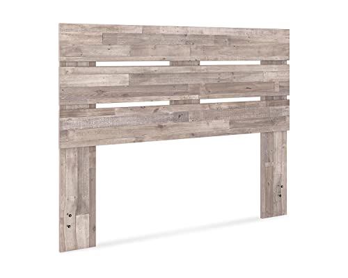 Signature Design by Ashley Neilsville Butcher Block Panel Headboard, Queen, Beige