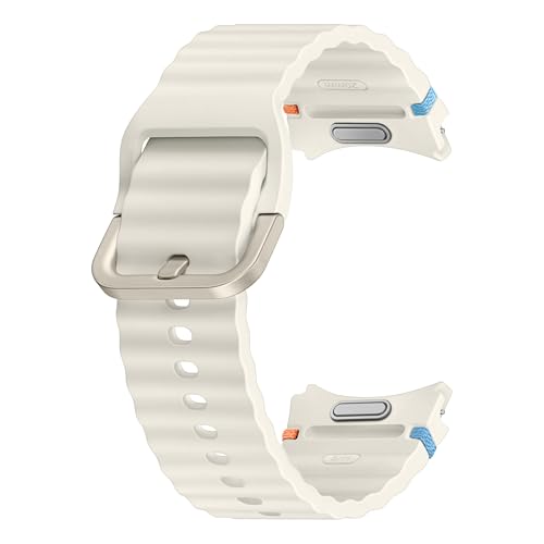 Image of SAMSUNG Galaxy Watch 7, 6, 5, 4 Series Sport Band, Rubber, Smartwatch Replacement Strap for Men and Women, One Click Attachment, Small /Medium, ET-SNL30SWEGUJ, Cream