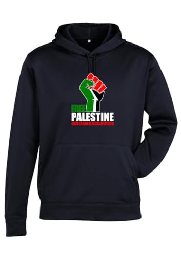 PROSTYLE SPORTS FREE PALESTINE Gaza FREEDOM Mens Womens Adults Tshirt Hoodie Protest Support (UK Alpha XL Regular Regular Black (Hoodie))