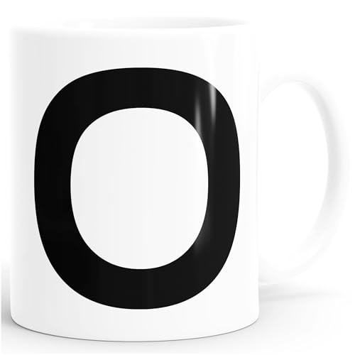 MoonWorks - Taza de café con letras Arial Bold brillante, taza de café de cerámica, cerámica, Monograma Arial O blanco., talla única