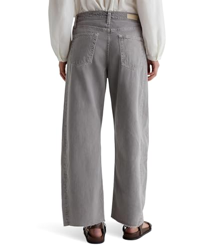AG Women's Hattie High-Rise Crop Barrel in Sulfur Pebble Grey2