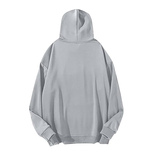 Mens Plus Size Hoodies Trendy Long Sleeve Solid Color Drawstring Pullover Sweatshirt Casual Fall Outdoor Baggy Hoodie3