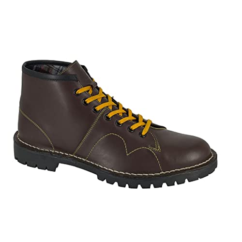 Grafters UNISEX Original Leather Monkey Boots Wine
