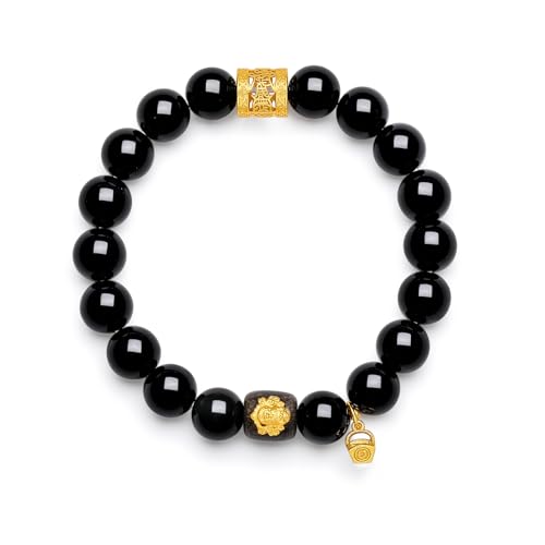Bracelet extensible argent confort sans fermoir obsidienne - 2