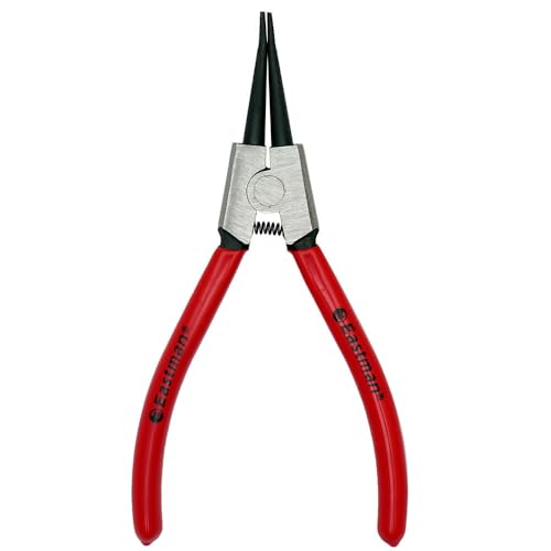 Image of Eastman 7 Inch Circlip Plier External Straight Rings on Shafts Alloy Steel Hardened with Ergonomic Grip Electronics Outside Plier Multipurpose Works (E-2034C)