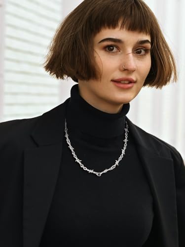 FindChic Handcuff Necklace Padlock Pendant Customized Handcuffs Bracelet Stainless Steel/18K Gold Plated/Black Curb Chain Interlocking 16inch/18inch Friendship Statement Necklace for Girls & Women4