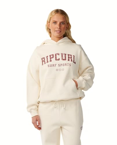 Image of RIP CURL Varsity Sports Oversized Hoodie XS Beige
