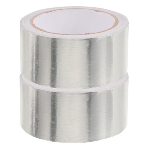 ABOOFAN 2Rolls High Temp Aluminum Foil Tape Thick Insulation Tape Wide Long Heavy Duty for Repair Insulation Portable Lightweight Easy to Use