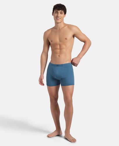 Image of Jockey 8008 Men Super Combed Cotton Rib Solid Boxer Brief with Ultrasoft and Durable Waistband Pack of 2