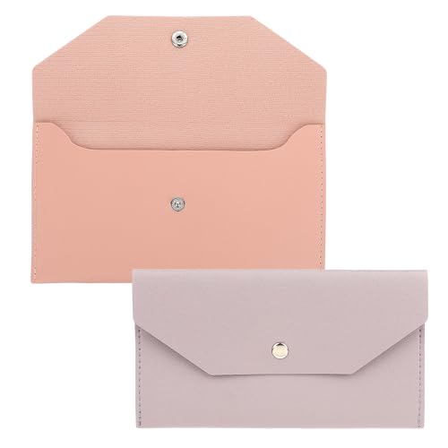 2 Pieces Cash Envelope Wallet, Cash Wallets for Women PU Leather,...