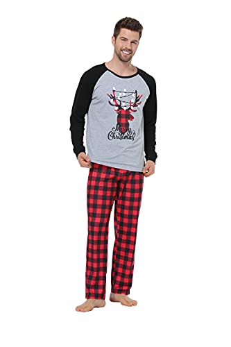 Image of VENTELAN Family Matching Christmas Pajamas Set Holiday Santa Claus Sleepwear Xmas PJS Set for Couples and Kids