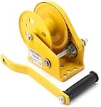 QWORK Hand Winch, 2 Pack 1200lbs Heavy Duty Manual Crank Winch, Marine Two-Way self-Locking Gear Winch Handle Crank Towing Winch for ATV Boat Trailer Truck