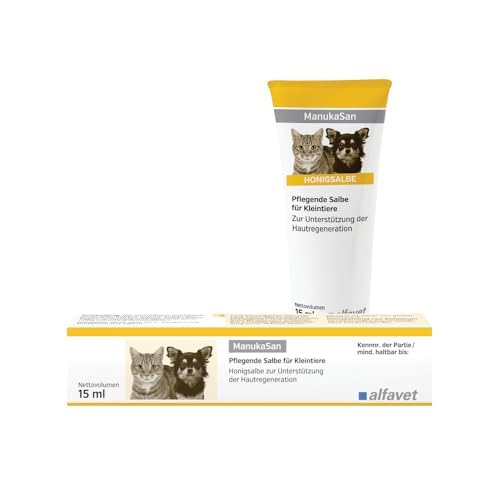 Alfavet ManukaSan für Hund, Katze und Kleintiere, natürliche pflegende Honigsalbe, 15ml