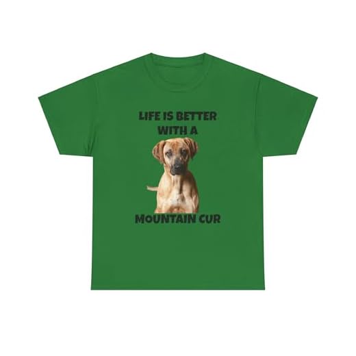 Mountain Cur, Mountain Cur Dog, Life is Better with a Mountain Cur, Unisex Heavy Cotton Tee Turf Green