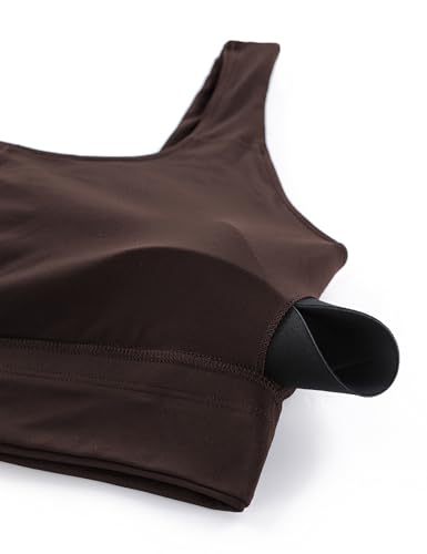 Image of CRZ YOGA Butterluxe U Back Sports Bras | Light Support, Removable Pads, Yoga, Extremely Soft, Longline, Scoop Neck, Wide Straps, for Women
