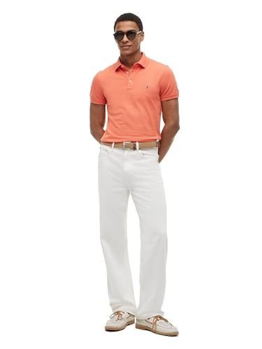 Image of Tommy Hilfiger Men's Short Sleeve Polo Shirts in Slim Fit with Stretch and Organic Pique Cotton
