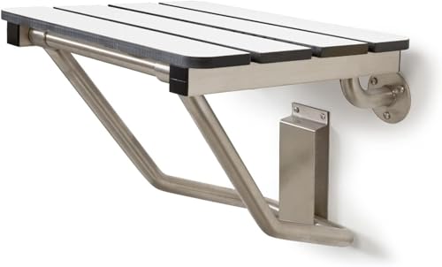 Banc de douche pliable blanc contre le risque de chute des personnes fragiles