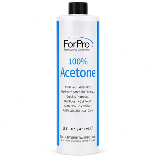 ForPro Professional Collection 100% Pure Acetone, 16 fl. oz. Professional Nail Polish Remover for...