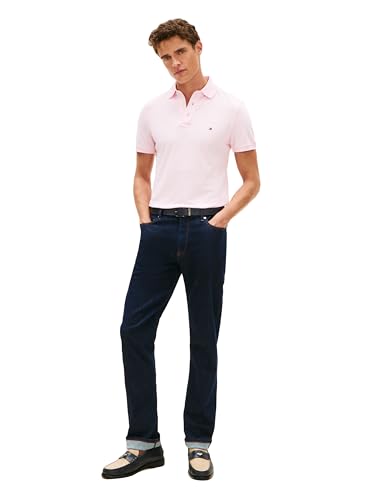 Image of Tommy Hilfiger Men's Short Sleeve Polo Shirts in Slim Fit with Stretch and Organic Pique Cotton