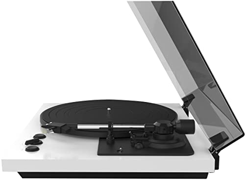 Teac TN-175 Giradiscos HiFi Totalmente automático (transmisión por Correa, 33/45 RPM, preamplificador de Fono Integrado, Sistema AT3600L MM, Carcasa de MDF de Alta Densidad) Blanco