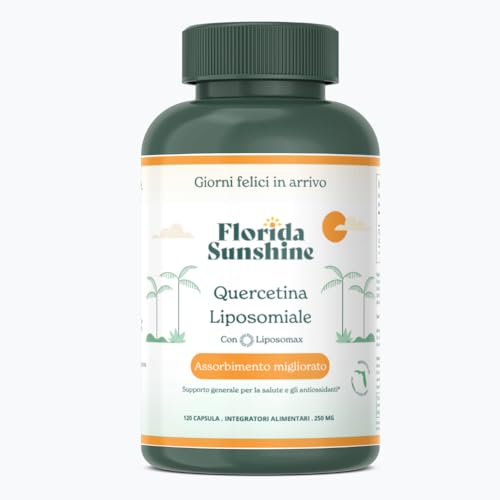 Florida Sunshine Quercetina Liposomiale - 120 Capsule (250mg) | Supporto immunitario | Antiossidante | Anti-infiammatorio | Sollievo dalle allergie | Salute cardiovascolare | Alta assorbimento | Formu