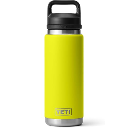 Image of YETI Rambler 26 oz Bottle, Leakproof, Vacuum Insulated, Stainless Steel with Chug Cap, Firefly Yellow