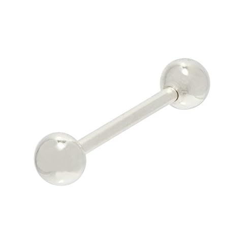 Pyramid Jewelry 14K White Gold Body Piercing Straight Barbell (14 Gauge, 5/8" Length) Cover