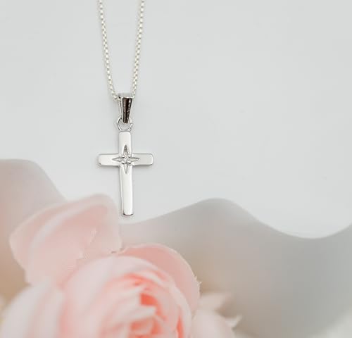 Cherished Moments Sterling Silver Cross Necklace with Diamond Accent4