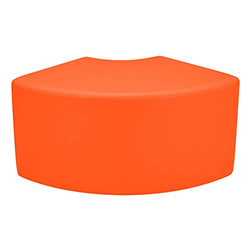 Image of Sprogs 18 inch H Structured Quarter Round Stool -Flexible Modular Collaborative Soft Seating for Office, Home, Lounge and School Classrooms with Durable Frame & Set of 2 inch Legs Add-on - Orange