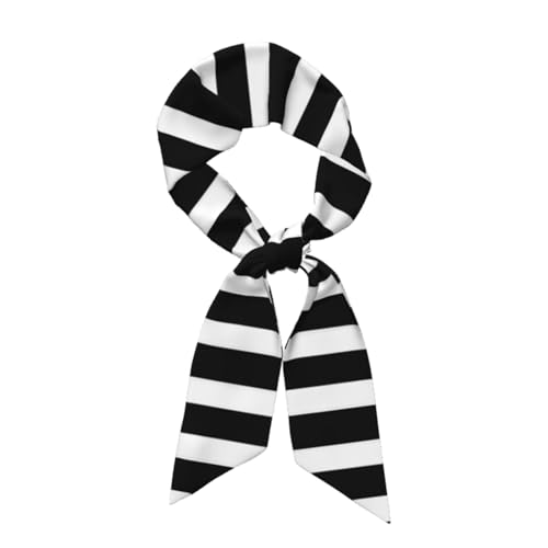 stripes black white Prints Women's Fashion Scarf - Head Hair Accessories Versatile Scarf for Women Valentine's Day and Mother's Day, Black, One Size