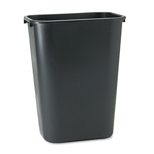 Rubbermaid Commercial Wastebasket Trash Container, 41QT/10.25 GAL, Plastic, Black, Stackable Trash Can for Bedroom/Bathroom/Office, Fits Under Desk/Sink/Cabinet