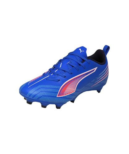 PUMA Ultra 6 Play FG/AG Jr Chaussures de Football Unisexes pour Enfant, PUMA Ultra Bleue, Blanche et Rouge, 33 EU