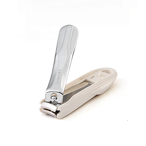 No Splash Nail Clippers for Men and Women, Stainless Steel Nail Cutter with Nail File, Nail Trimmer, Fingernail Toenail Clipper,Nail Cutter with Detachable Nail Catcher Shell(Gray)