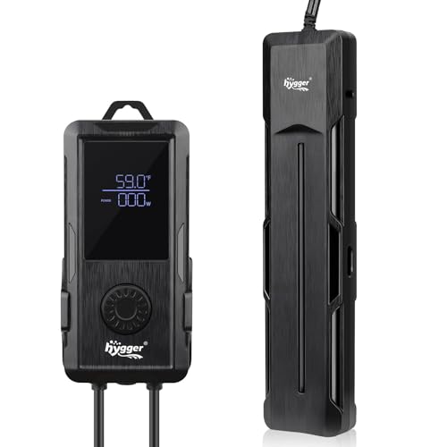 hygger Tauchheizer Aquarienheizung Aquarium Heizung, Aquarium Heizstab mit LED Intelligentem Digitalanzeige Controller Tauch Aquarium Heizer Stabheizung (Black-500W)