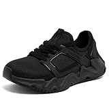 Nautica Youth Boys' Athletic Running Sneakers – Lightweight Lace-Up Trainers with Breathable Mesh and Chunky Rubber Sole-Mazi Youth-Black Mono-5