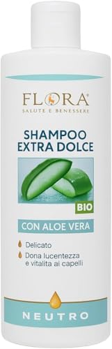 FLORA Shampoo Extra Dolce Neutro BIO-BDIH 1 L – Senza Profumo, pH 5,5 con Aloe Vera, Tensioattivi da Cocco & Zuccheri, Capelli Morbidi per tutta la Famiglia, Base Personalizzabile con Oli Essenziali
