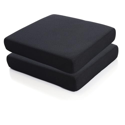 Image of Orthopedic Memory Foam Seat Cushion - Perfect for Office Chair and Wheelchair Seat Pads for Office, Car, Home, Floor Helps in Back Pain Relief with Mesh Cover (18 inchx18 inchx3 inch Inch) Pack of 2