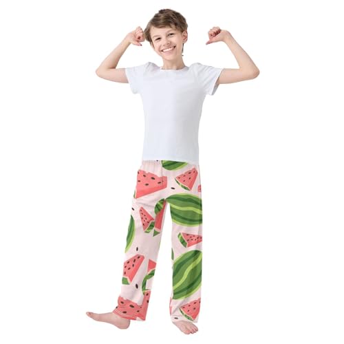 Sweet Watermelon Boys Pants Boys Athletic Pants Long Pant for Boywith Pockets Wide-Leg Size 6-14Y3