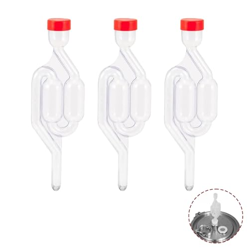 Zerabidpro Gärröhrchen Bubbler mit Gärspund Airlock Gärröhrchen Bubbler zum Brauen von Bier Robustes Polypropylen und Silikon Transparent und Effizient