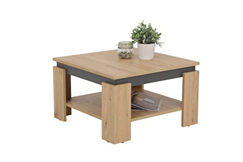 Hela Tische, Couchtisch Sofatisch Tim, Quadratisch, Holzwerkstoff melaminbeschichtet, farbiger...