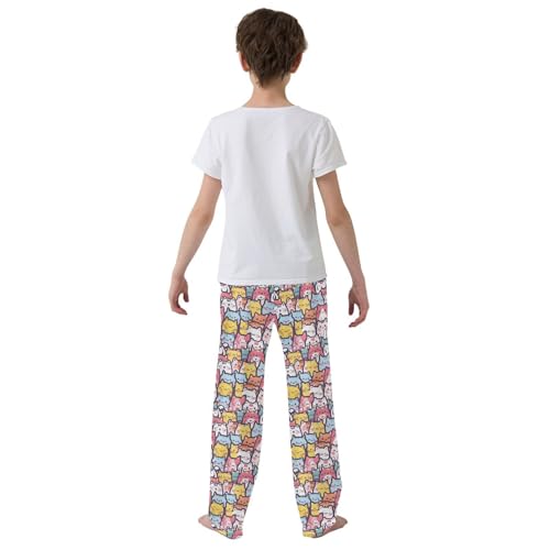 ALAZA Cat Kitten Animal Colored Pajama Lounge Pants Long Sleep Pajama Bottoms with Pockets3